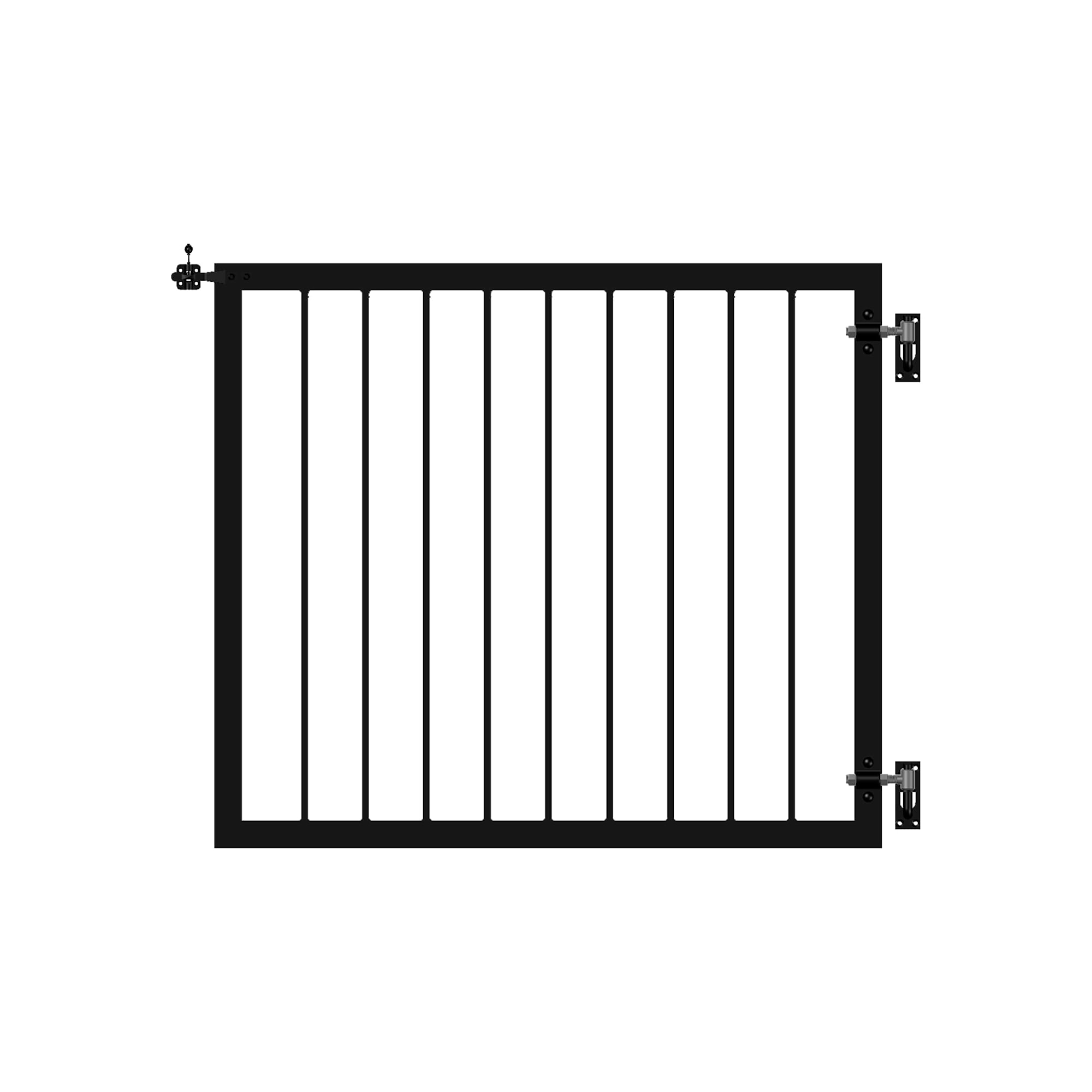 Plus Basic enkeltlåge sort pulverlakeret inkl. beslag 100 x 85 cm