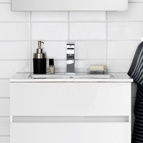 Hafa rektangulær porcelænsvask til Sun / East / Eden vaskeskab 60 cm