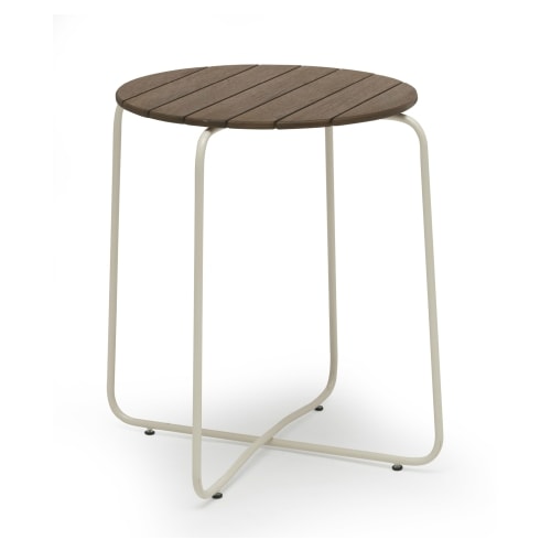 Hillerstorp Oas cafébord i hvid metal og cinnamon