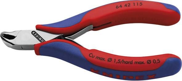 Knipex elektronik-forbidetang vinklet med flerkomponent greb 115 mm