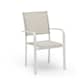 Hillerstorp Hånger stabelstol i hvid aluminium med gråbeige tekstil