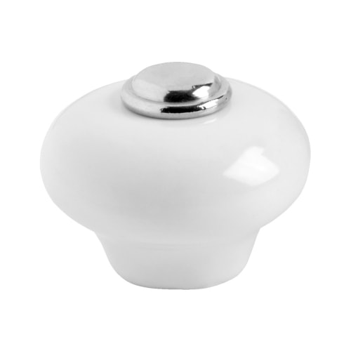 Beslag Design 409-32 knop forniklet/porcelæn