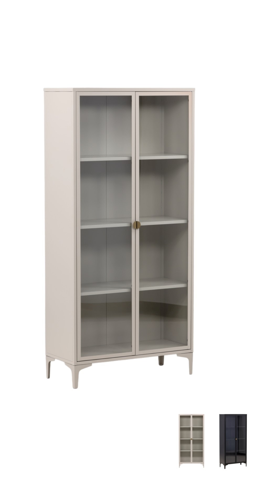 Venture Design Piring vitrineskab i beige 90 x 190 cm