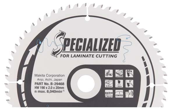 Makita savklinge til laminat HM 190 x 20 x 2,0 mm 60T