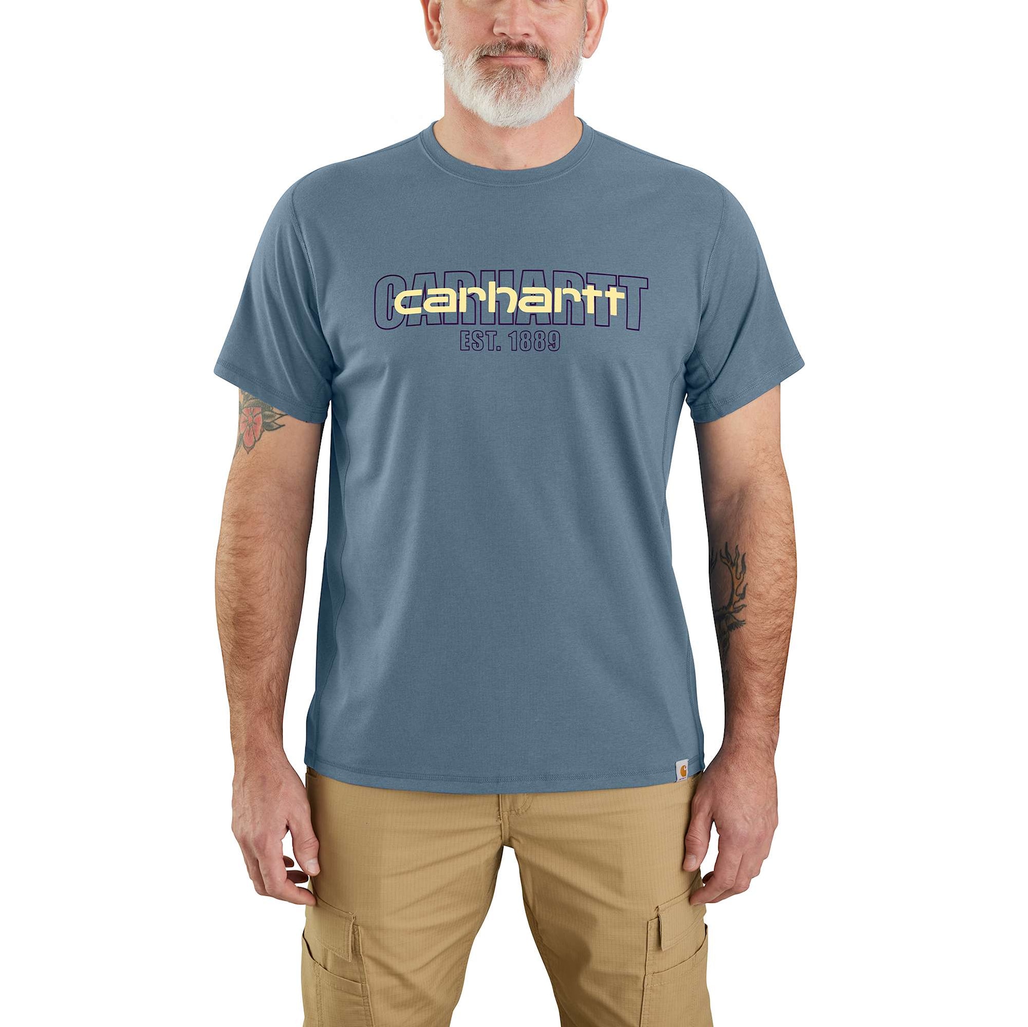 Carhartt Force s/s logo grafisk T-shirt, Herre, Thundercloud, XXL