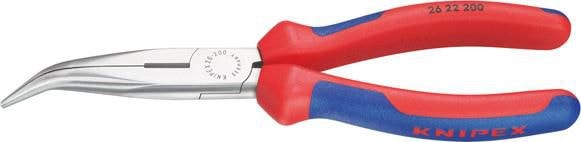 Knipex fladrundtang med skær (storkenæbstang), sort atramenteret 20 cm
