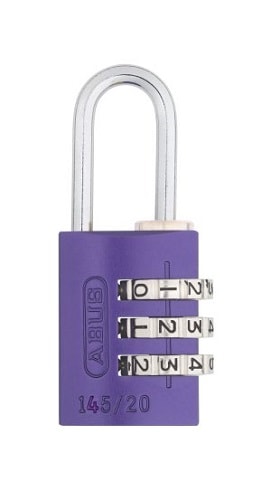 Abus hængelås lilla med kodelås 20 mm. med 3 cifre