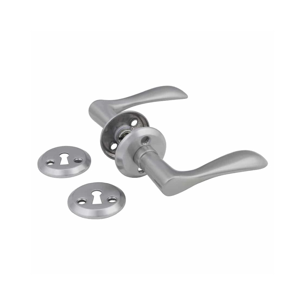 Jasa Pluto dørgreb i børstet stål inkl. nøgleskilt Ø22 mm