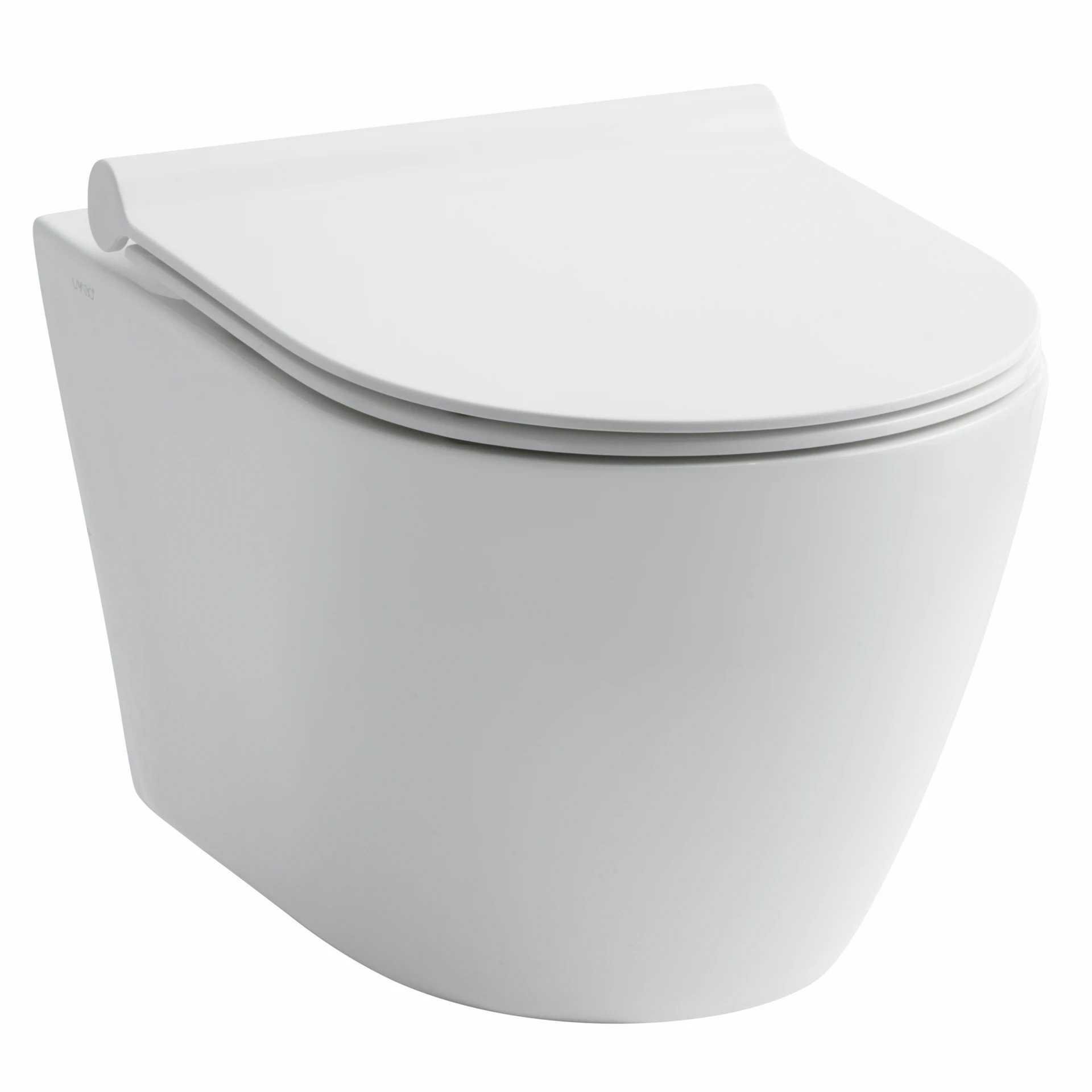 Lavabo Studio Rimless væghængt toilet i matsort med Slim toiletsæde