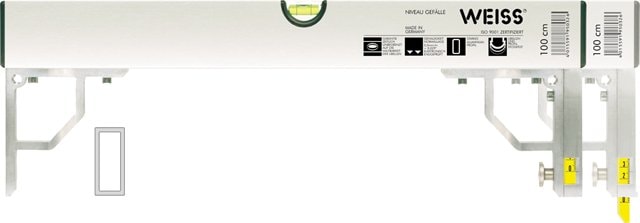 Weiss rørlægningsvaterpas 100 cm.med sættevinkler