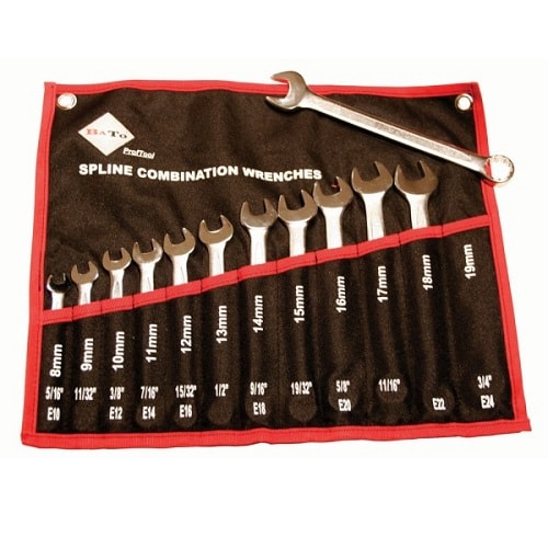 BATO ringgaffelnøglesæt Spline 8-19 mm.BATO vare nr. 2195