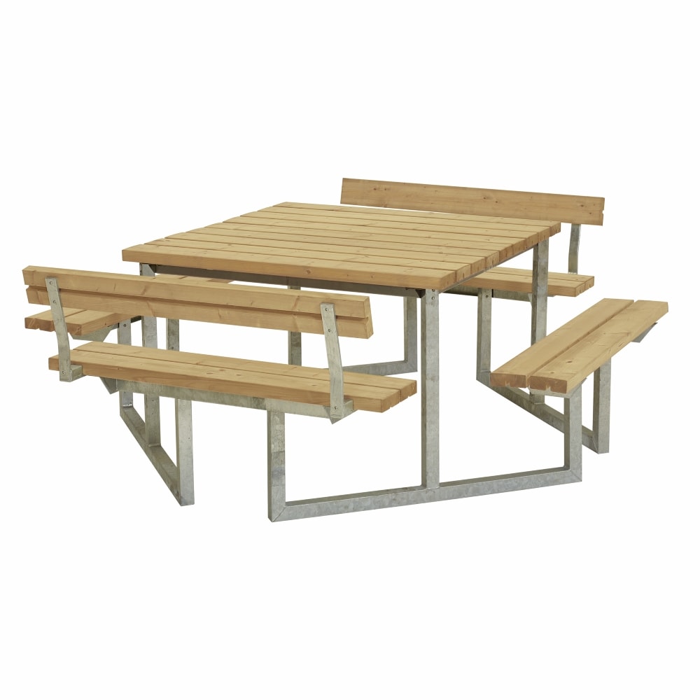 Plus Twist bord/bænkesæt i ThermoWood 4 ryglæn 227 cm