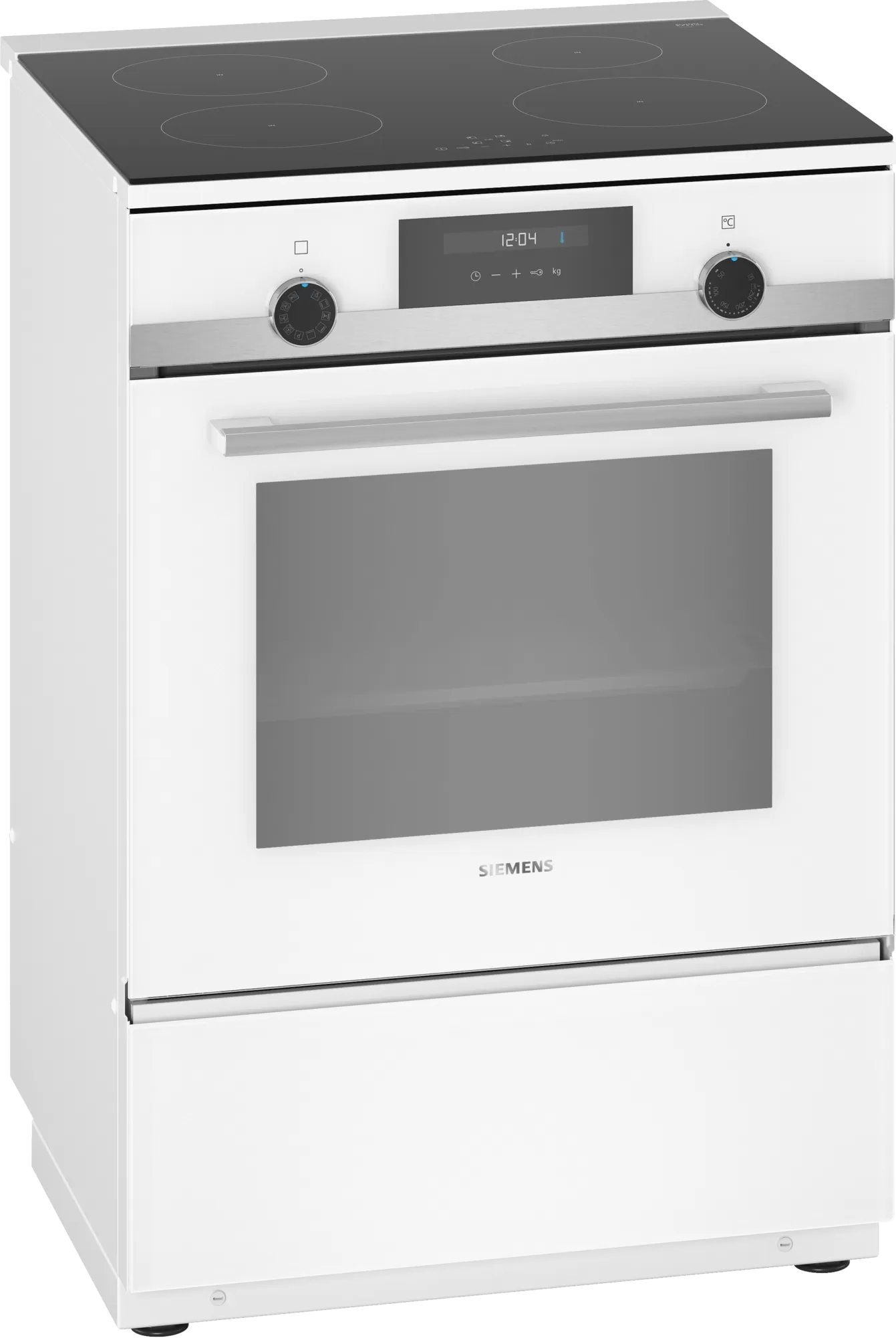Siemens iQ500 komfur hvid induktionskogeplade/ovn 66L HL9S5E020U