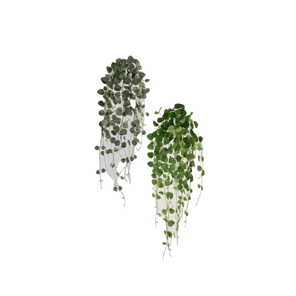 Silkeplanter kunstig hjerteranke lys grøn L50 cm
