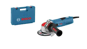 Bosch Vinkelsliber med X-LOCK GWX 13-125 S Professional i transportkuffert med beskyttelsesskærm