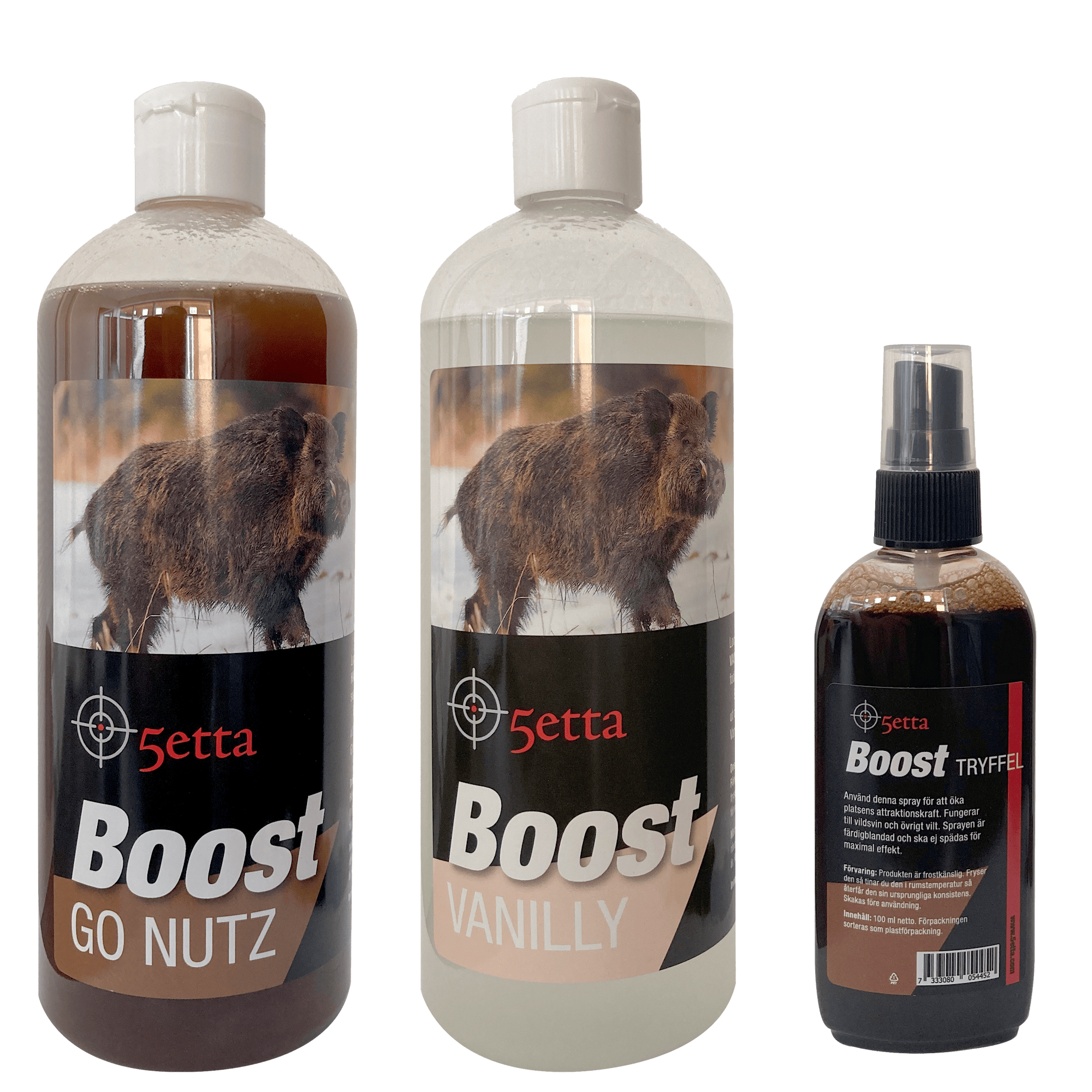 5etta Boost Lokkemiddel 3-pak Vanilly, Go Nutz & Tryffel