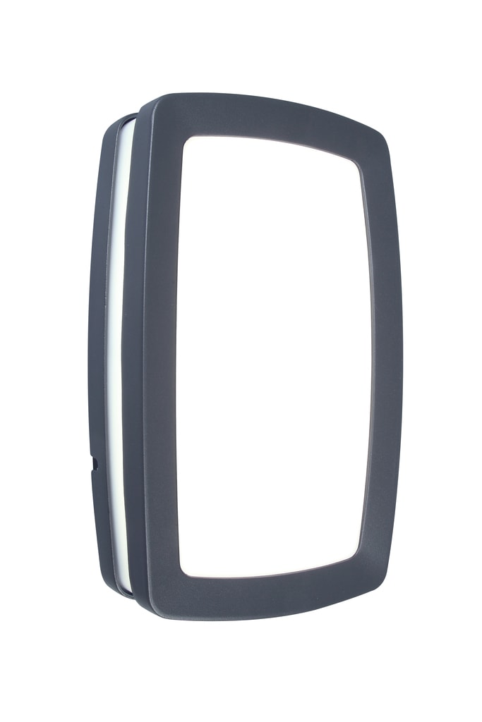 Lutec Seine væglampe i mørkegrå/opal E27 IP54