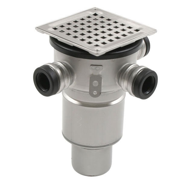 Blücher boligafløb Square, justerbar. Lodret Ø75mm med 3 sideindløb