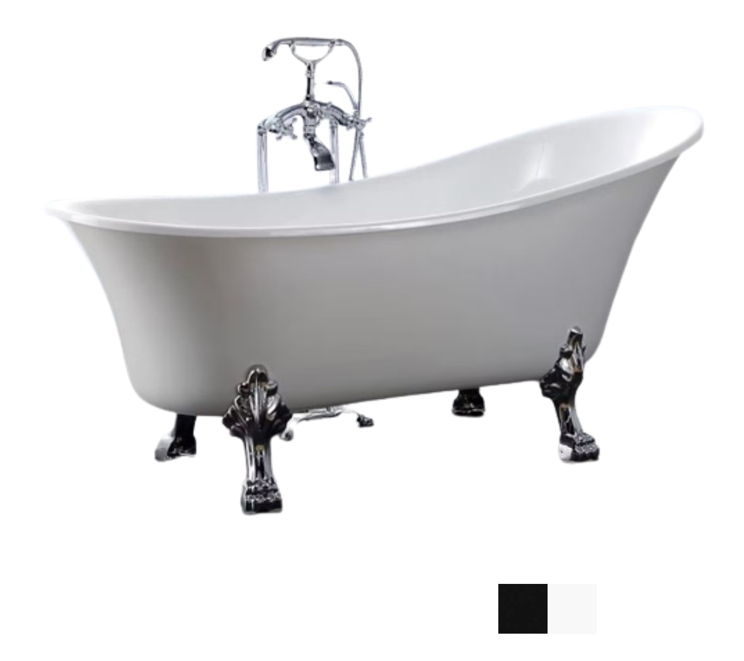 Bathlife badekar m.løvefødder Fossing 1620 sort