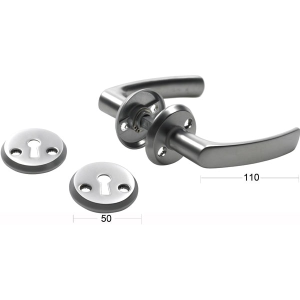 Habo dørgreb L-form matkrom inkl nøgleskilte