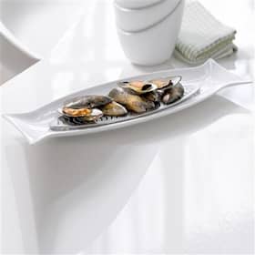 Steel-Function Capri Large Fish Dish fad i hvid porcelæn med rustfri rist