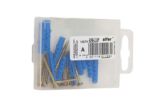 Alfer skruer/plugs A2 3,0 x 30 mm 10 stk.