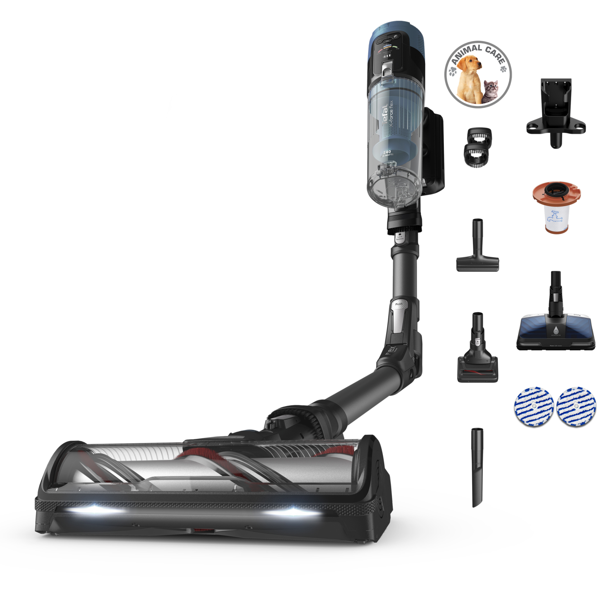 Tefal X-Force 14.80 Flex Animal Aqua Stick støvsuger med moppe