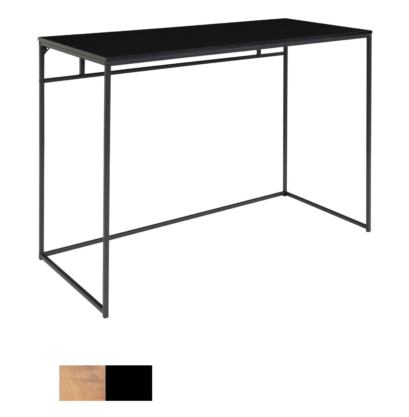 House Nordic Vita skrivebord i sort med sorte ben 100 x 45 x 75 cm