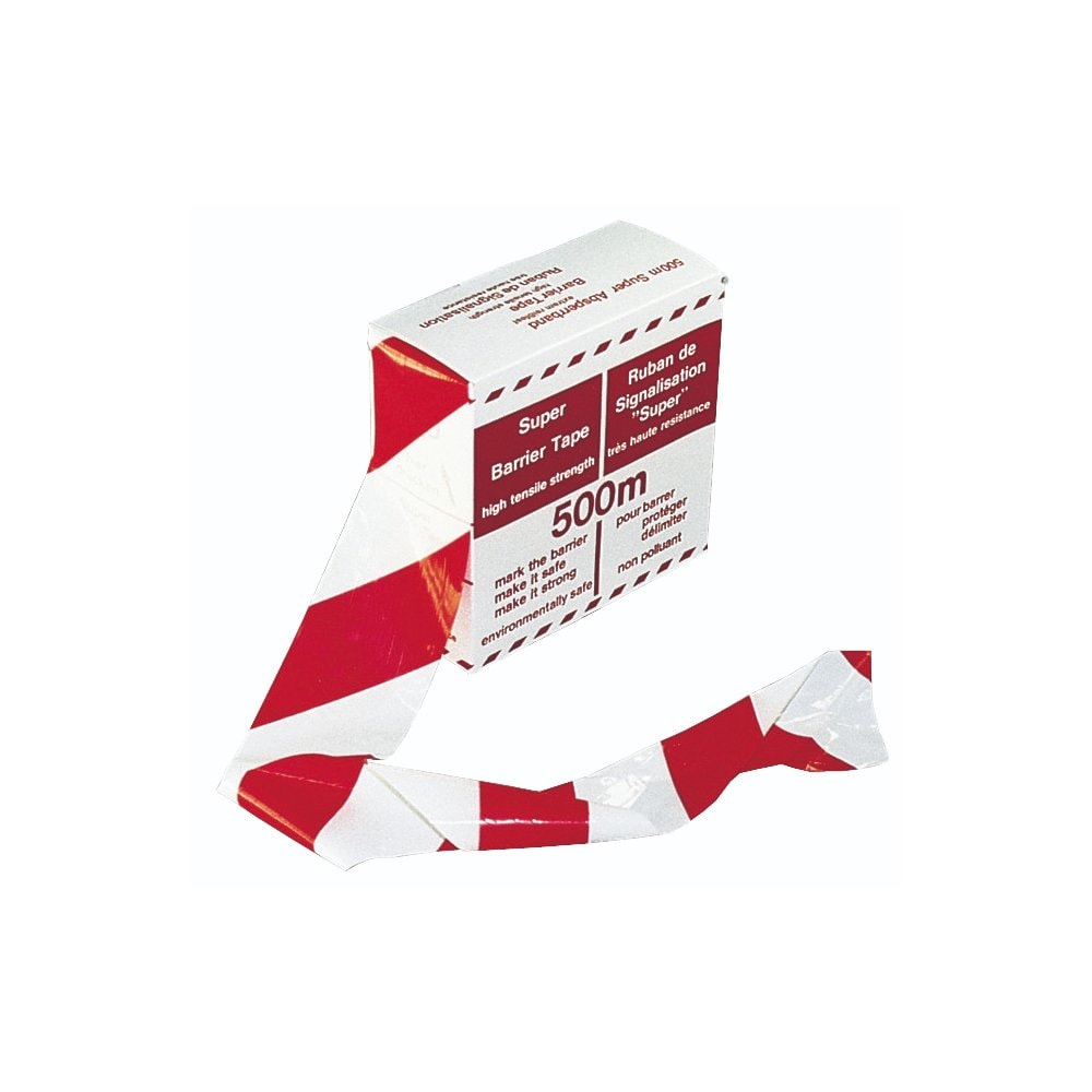 Afspærringsbånd i rød/hvid 500 meter