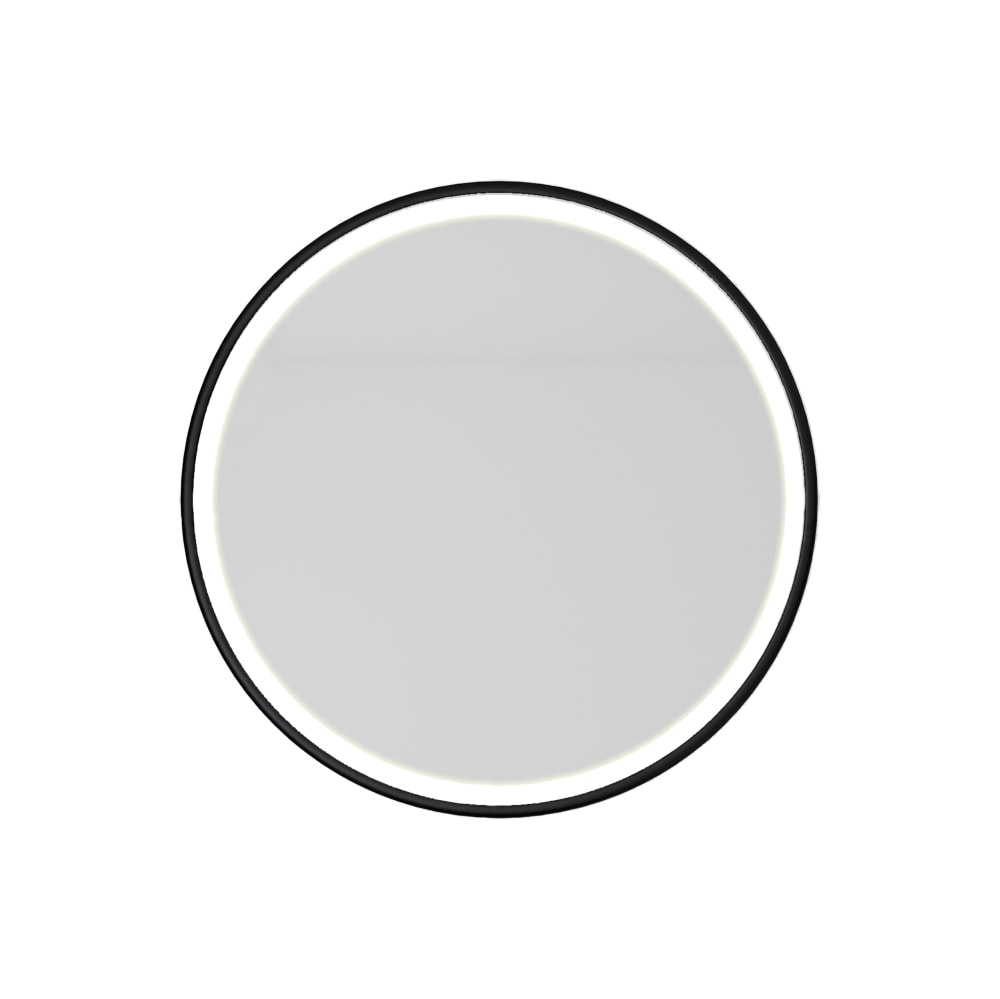 Kriss Inlight LED lysspejl med sort aluramme og antidug Ø80 cm