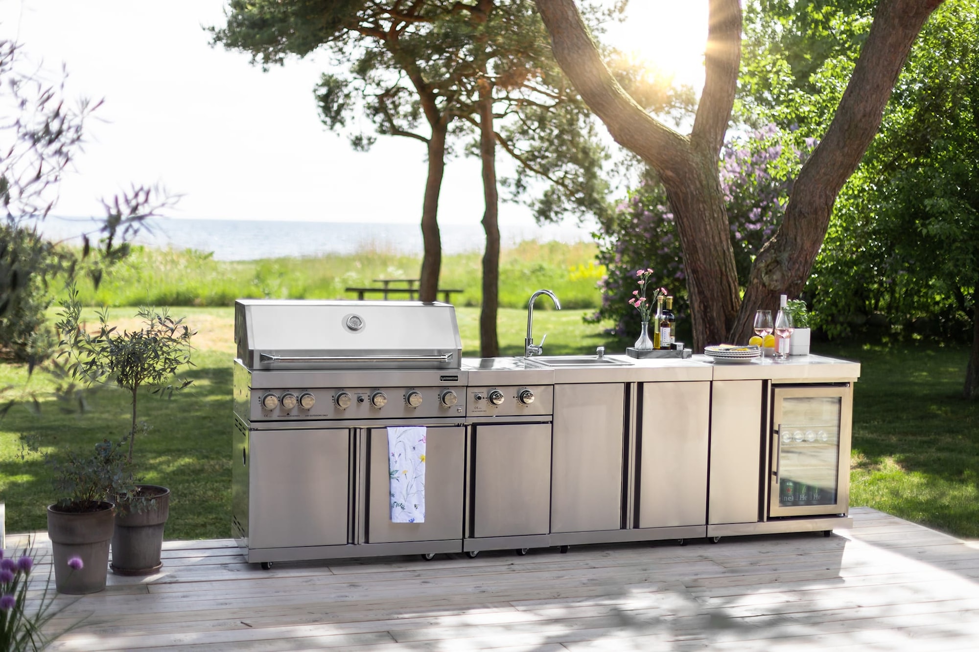Myoutdoorkitchen Stainless Collection Florida fritstående udekøkken rustfri