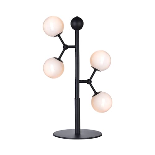 Halo Design Atom bordlampe i sort/opal med 4 spot