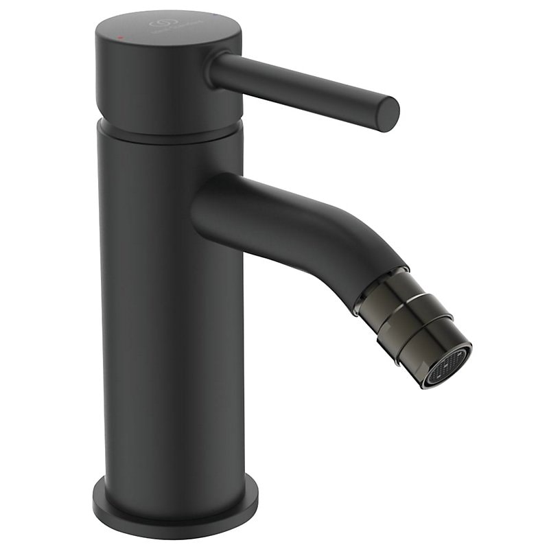 Ideal Standard Ceraline bidetarmatur silk black med træk-op bundventil