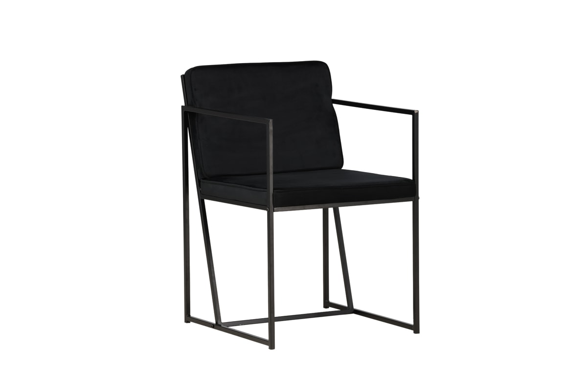 Venture Design Richmond spisebordsstol i sort velour og sort - Stole og bænke, Møbler