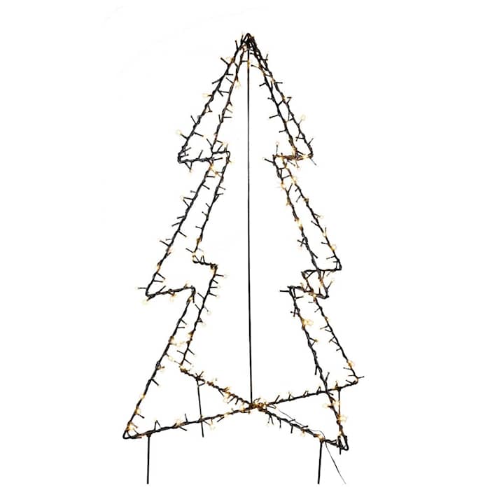Nordic Winter juletræ metal med 130 LED lys H120 cm