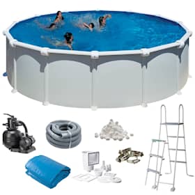 Swim & Fun Basic pool rund Ø550 x 132 cm i hvid 27.798 liter