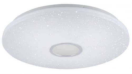 LeuchtenDirekt Jonas LED plafond med stjernehimmel inkl. fjernbetjening Ø590 mm