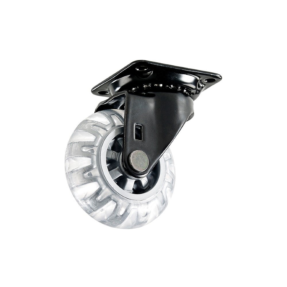 Habo møbelhjul sort, drejelig med plade Ø50 mm