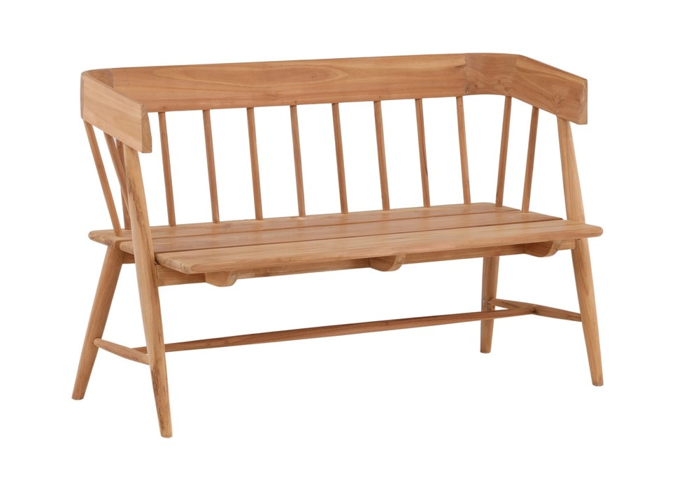 Venture Design Split havebænk i teak med ryglæn