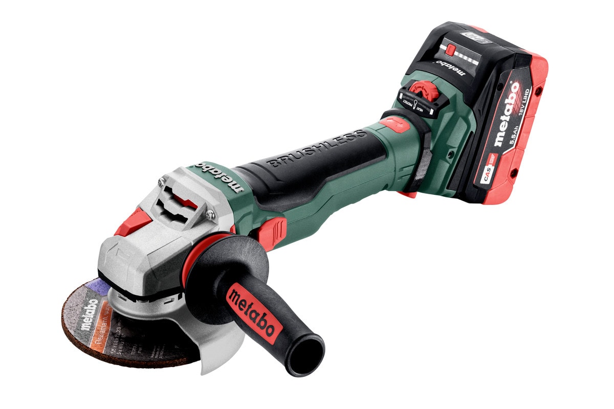 Metabo vinkelsliber WVB 18 LTX BL 15-125 Quick med 2x5,5Ah batterier og lader
