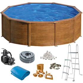 Swim & Fun Basic pool rund Ø460 x 120 cm i trælook 17.450 liter