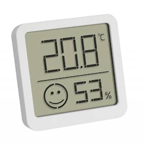 TFA digitalt termometer og hygrometer i hvid med indeklimamåler