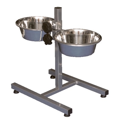 Trixie Justerbar foderstang 40 cm inkl. skåle 2x1,8 L