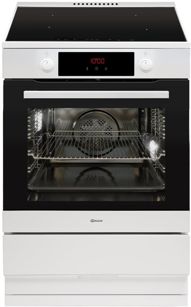 Gram EKI 16662-92 induktionskomfur hvid 60 cm multifunktionsovn 77L