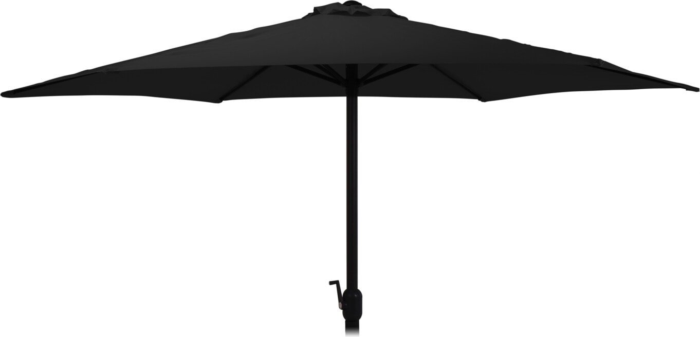 Parasol i sort med tilt og håndsving Ø270 cm