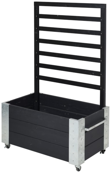 Plus Cubic blomsterrumdeler gråbrun med hjul og espalier 87 x 50 x 155 cm