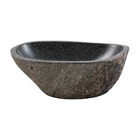 GemLook GL134 håndlavet oval håndvask i grå riverstone 45 x 35 cm