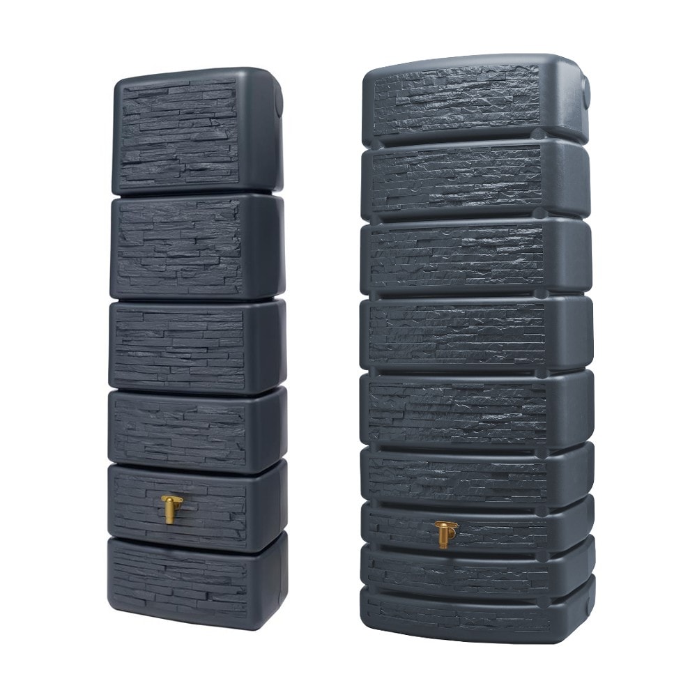 4rain Slim Stone regnvandsbeholder grå granit med hane