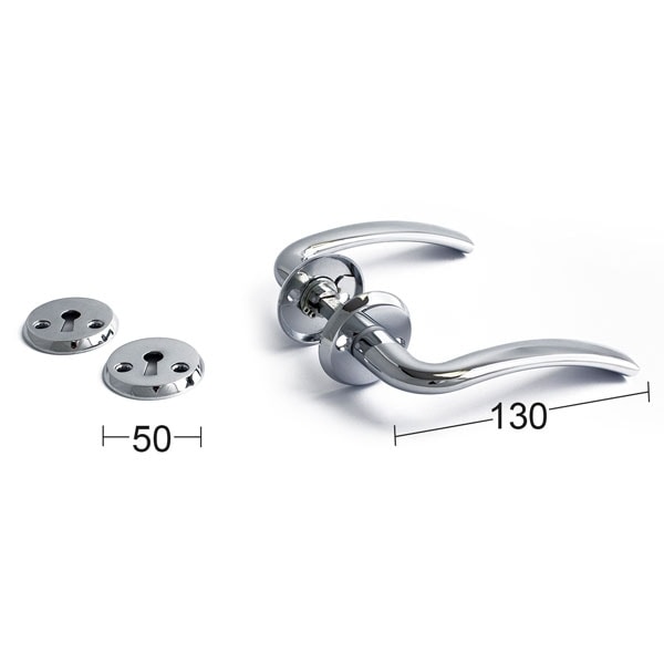 Habo dørgreb L-form Oslo i krom inkl. nøgleskilt