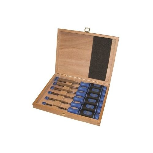 Kirschen stemmejernsæt i trækasse 6 dele med blå to-komponent hæfter